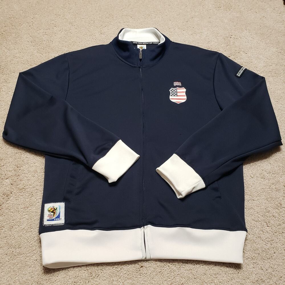 USMNT Jacket Men Medium Blue 2010 Fifa World Cup South Africa Futbol Soccer USA